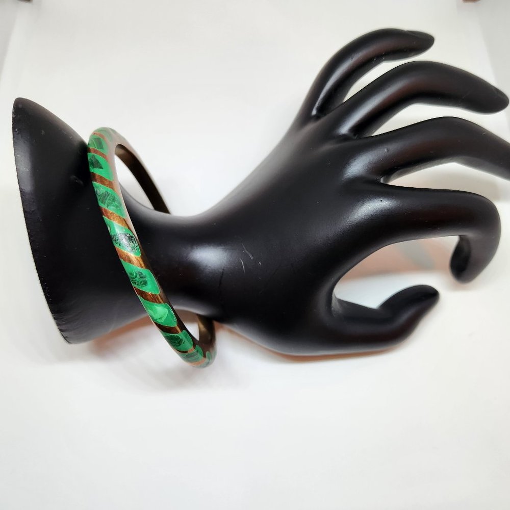 Vintage Green Inlay / Malachite Style Bracelet